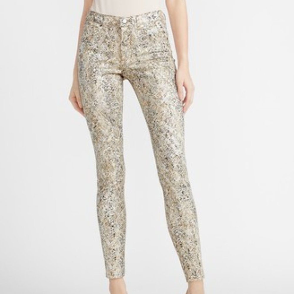 NYDJ Skinny Leg Jeans Beige Snakeskin 4